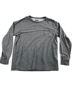 Lee Premium Select Mens T-Shirt Large Gray Crewneck Long Sleeve Pocket Tee